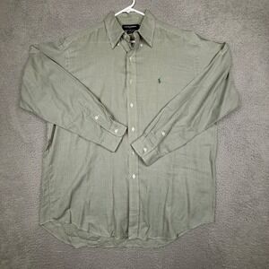 Ralph Lauren Golf Tilden Long Sleeve Button Up Green Gingham‎ Shirt
